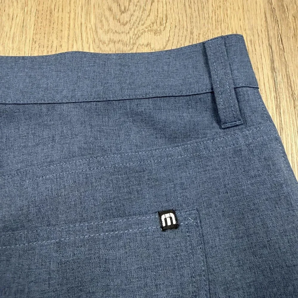 Travis Mathew Pants Mens 35x31 Blue Stretch Chino Golf Casual Microfiber Tech